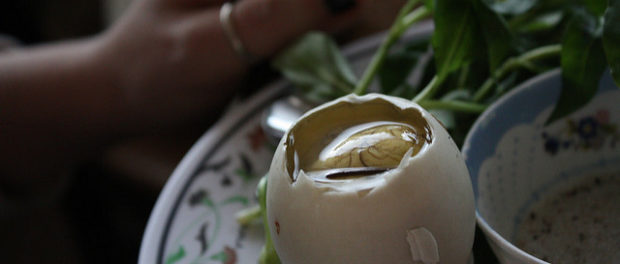 Spécialité culinaire cambodgienne - Les oeufs couvés